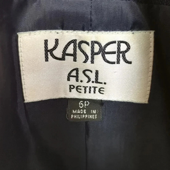 Vintage Kasper For ASL Navy Skirt Suit, Double Breasted Coat - Picture 8 of 9